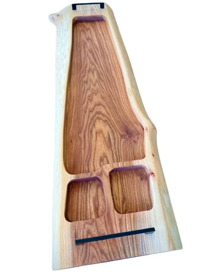 Holz Servierbrett in Klavierform für Grill und Gastro, perfektes XXL Holz Servierbrett