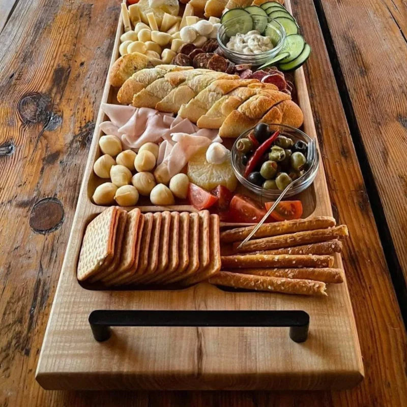 UNIKAT: Smokehouse Hero – XXL Holz Servierbrett aus Ulme für Grill & Gastro | 110 x 34 x 4 cm